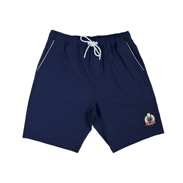 Navy Bijan Logo Swim Trunk and Jacket Set