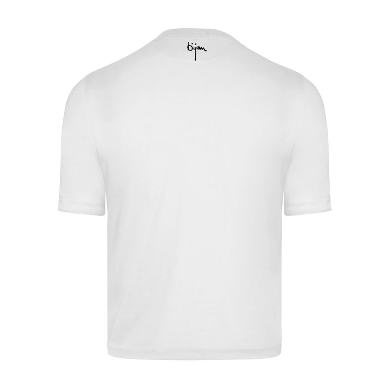 White with Black Crest Short Sleeve T-Shirt