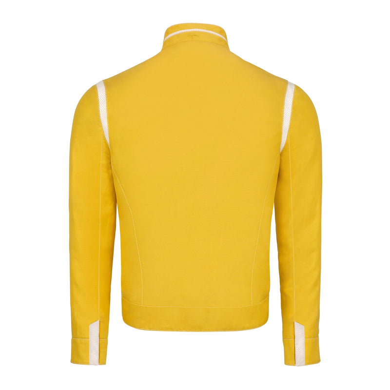 Lightweight Yellow Silk and Linen Blouson Jacket