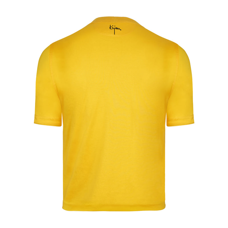 Bijan Yellow with Black Crest Short Sleeve T-Shirt