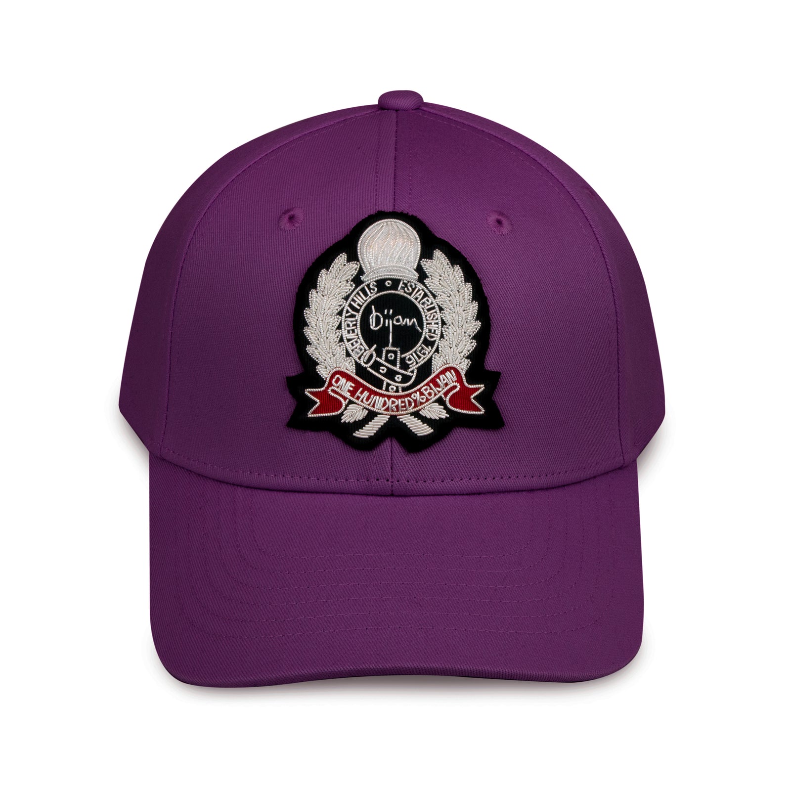 Purple with Silver Crest Cap – House of Bijan